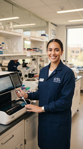 Professional in modern tech lab